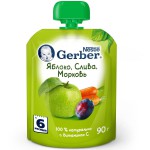 Пюре, Gerber (Гербер) 90 г яблоко слива морковь