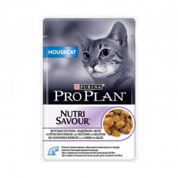 Влажный корм, Proplan (Проплан) 85 г Хаускэт для кошек домашних индейка в желе пауч