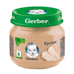 Пюре, Gerber (Гербер) 80 г кролик с 6 мес