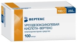 Урсодезоксихолевая кислота-Вертекс, капс. 250 мг №100